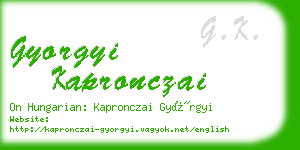 gyorgyi kapronczai business card